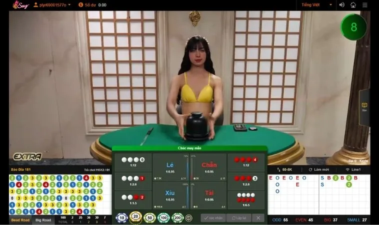 Các cửa cược trong game Xóc Đĩa 88FC