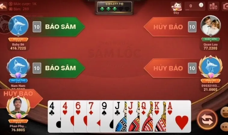 Bàn chơi Sâm Lốc 88FC