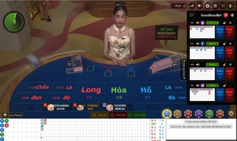 Giao diện chơi Dragon Tiger 88FC